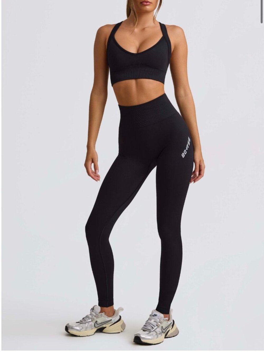 NWT Bo+Tee Sculpt High Waist Leggings | Black Seamless Activewear
